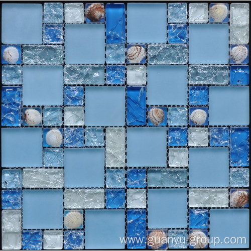 Cracked Glass With Shell Mosaic